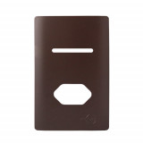 Placa p/ 1 Interruptor + tomada 4x2 - Novara Marrom Fosco